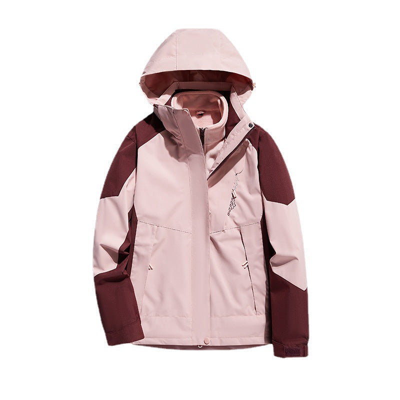 Women's two-layer softshell outdoor jacket with removable fleece inner layer and hood Chichicherry