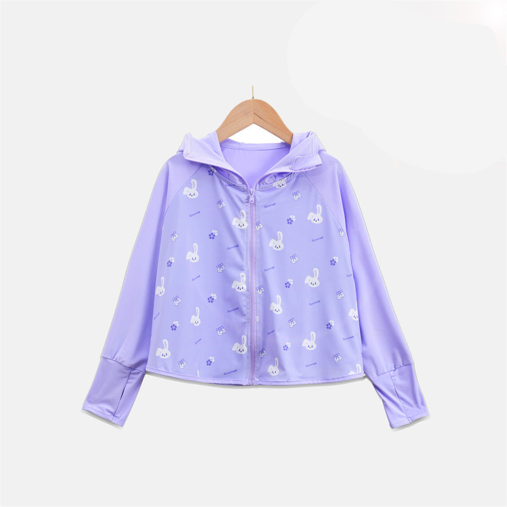 Girls transition jacket with hood and cute animal motif Chichicherry
