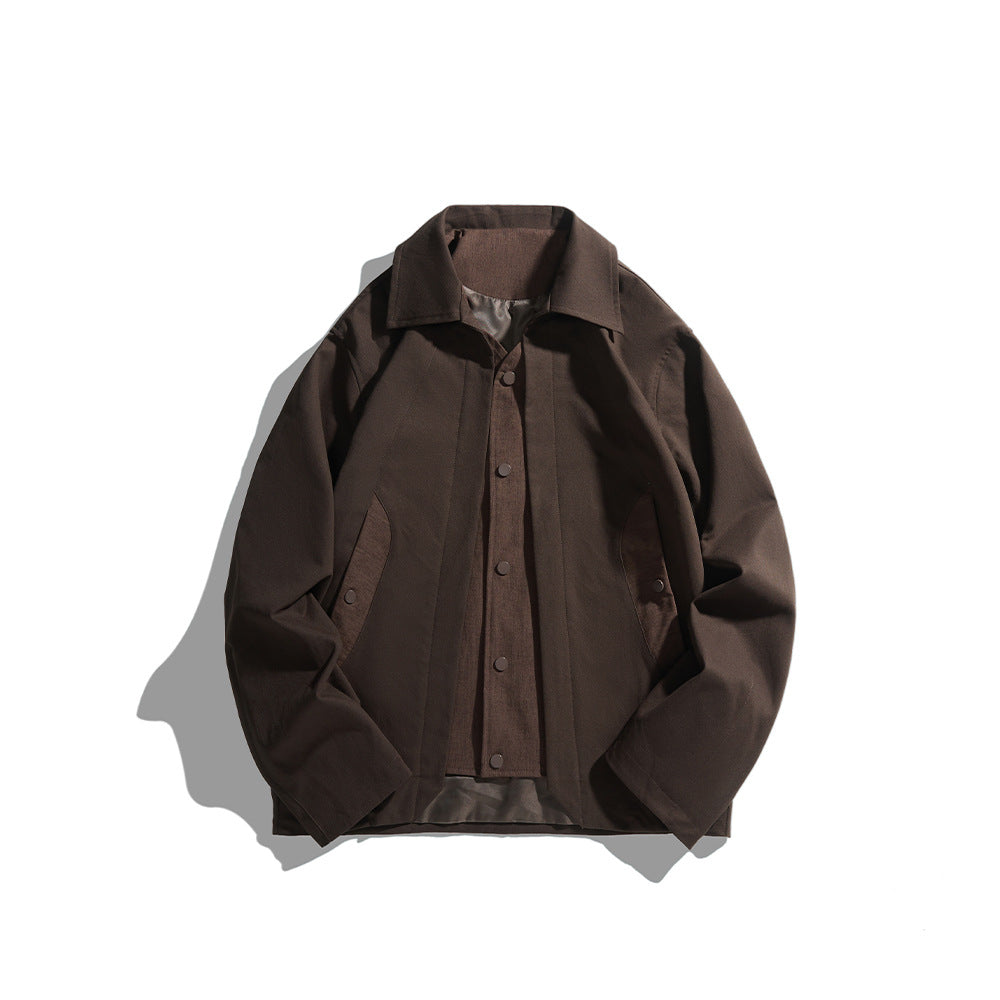 Men's lightweight casual jacket with shirt collar, snap button placket and hidden seam pockets Chichicherry