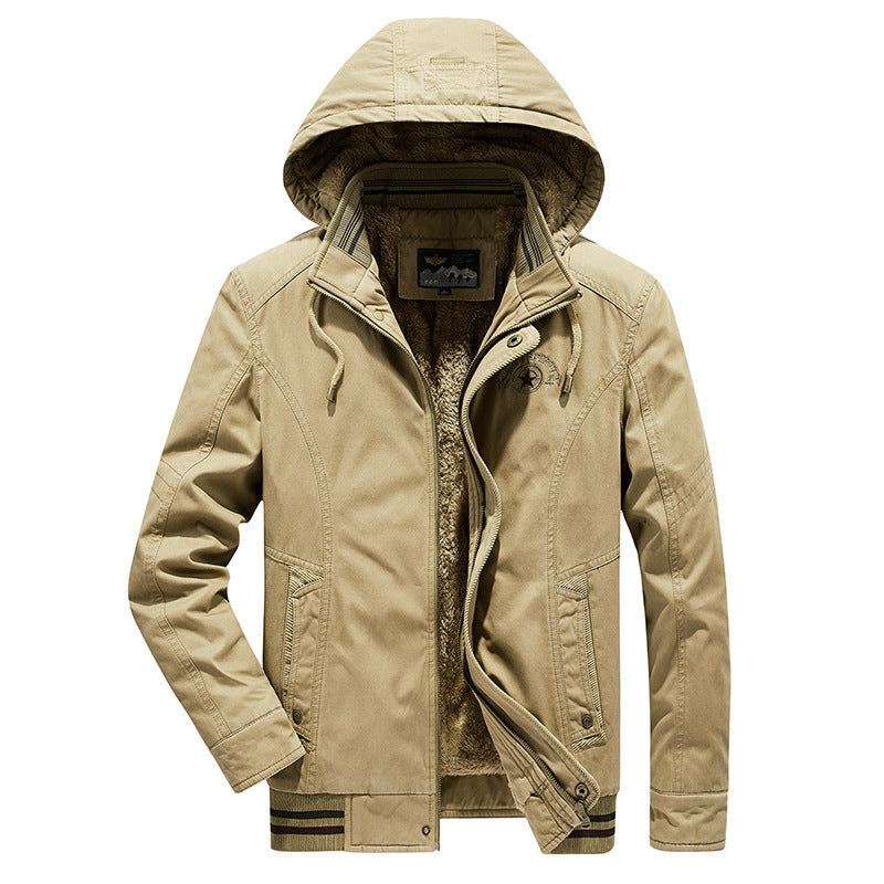 Men's utility hooded jacket in field parka style with thermal lining and multifunctional pockets Chichicherry