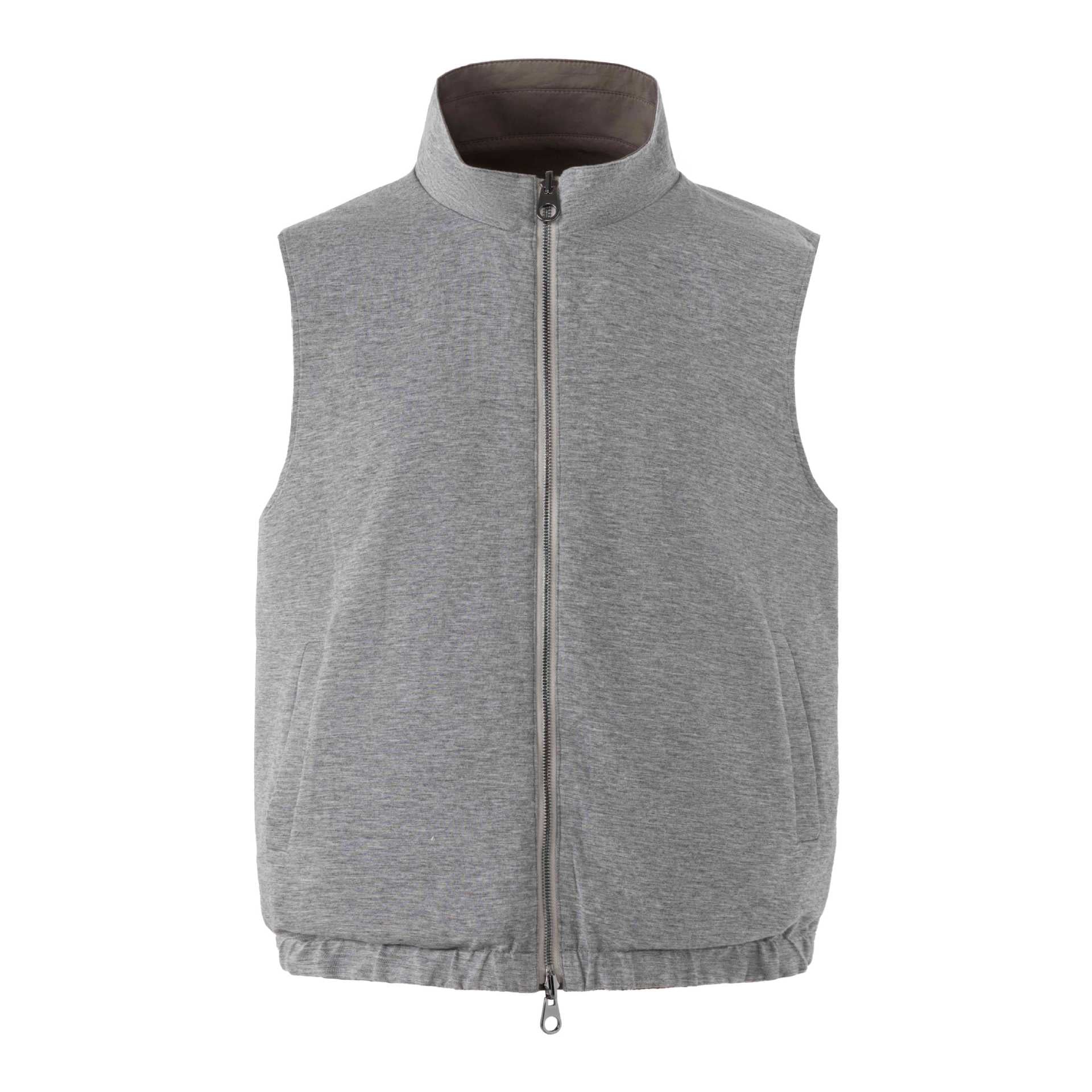 Unisex Reversible Padded Vest with High Stand-Up Collar and Elastic Hem Chichicherry