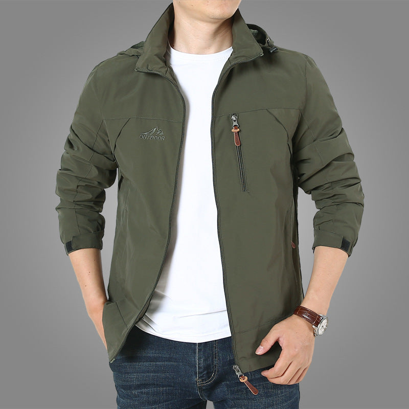 Men's lightweight breathable softshell trekking jacket with hood and mesh lining Chichicherry