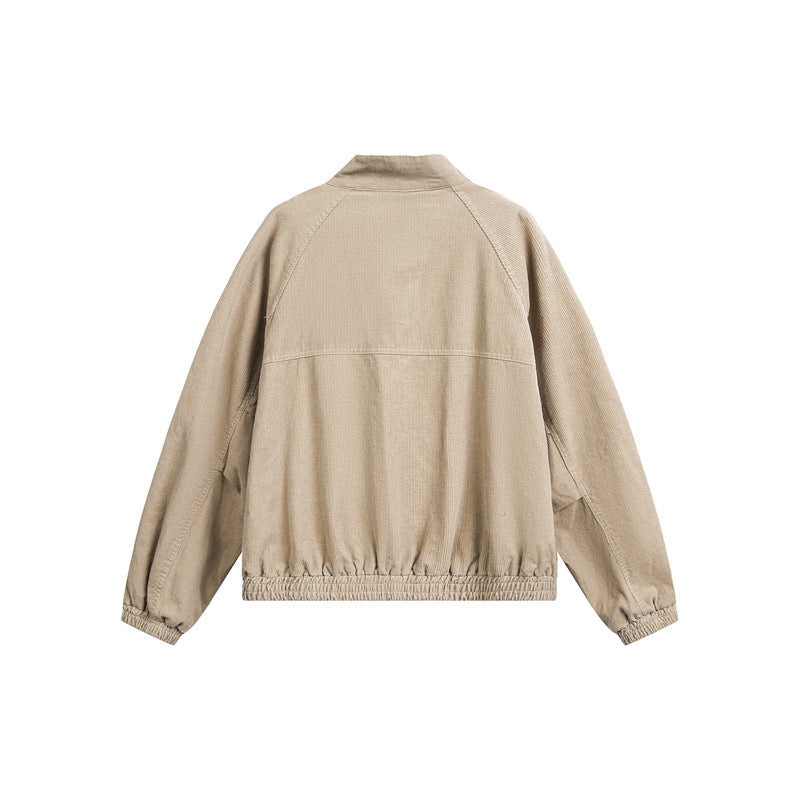 Unisex cord jacket in a casual boxy cut with a stand-up collar and functional flap pockets Chichicherry