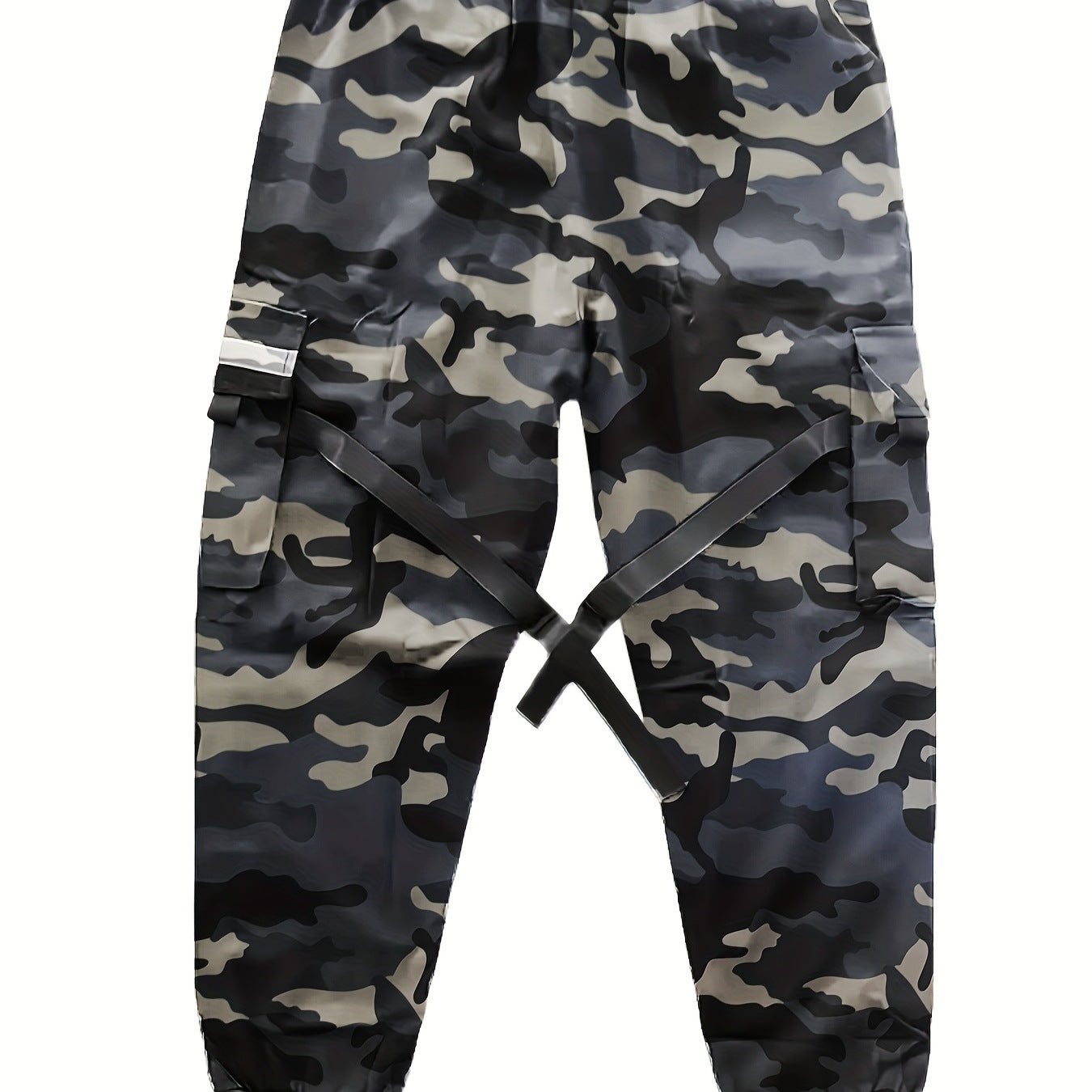 Men's Utility Cargo Jogging Pants with Elastic Waistband, Adjustable Leg Straps & Multifunctional Pockets Chichicherry