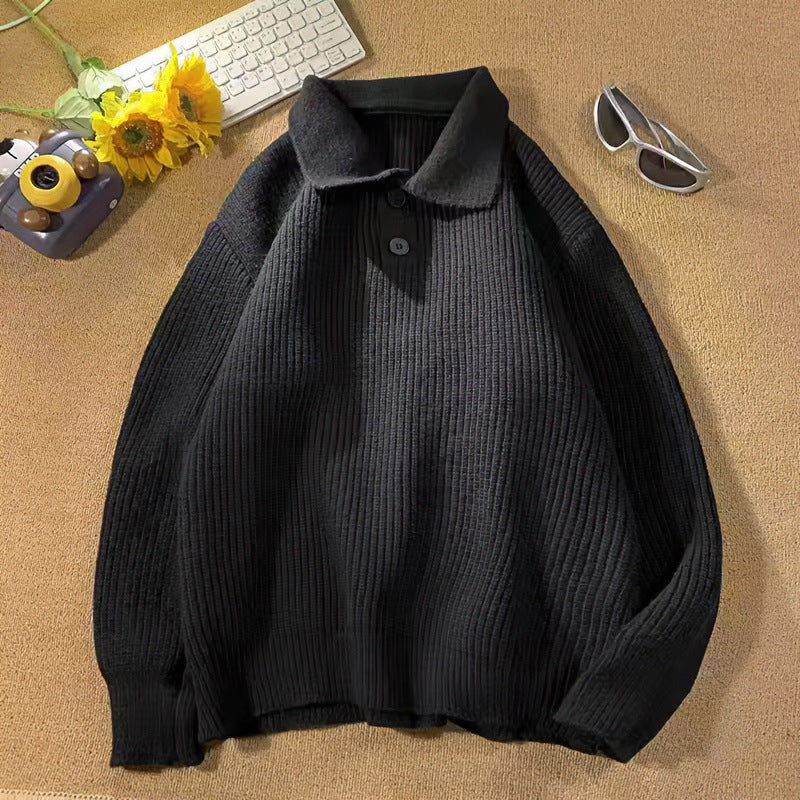Damen Feinstrick-Polopullover mit Rippenstruktur und Zwei-Knopf-Leiste Chichicherry