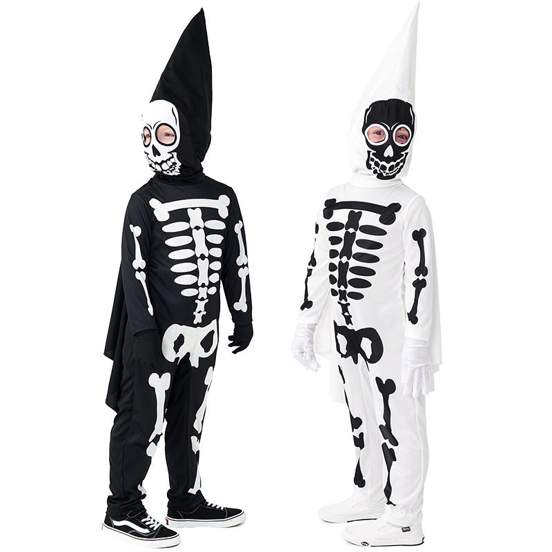 Women's skeleton costume with cloak and gloves Chichicherry