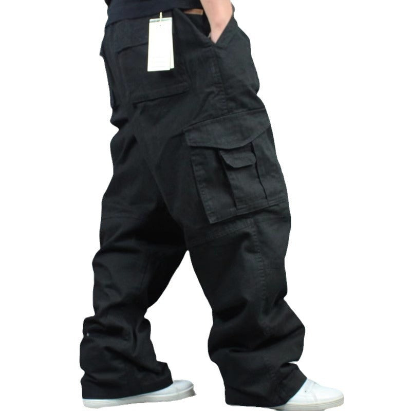 Men's Baggy Cargo Pants with Wide Legs and Multifunctional Pockets Chichicherry