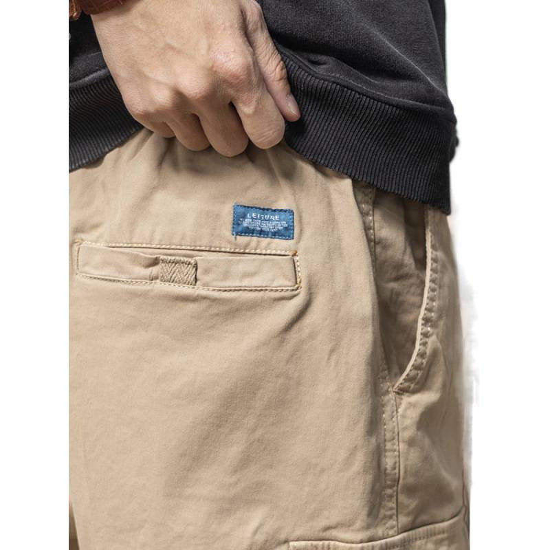 Herren Utility-Cargohose mit Kordelzug, elastischem Saum und Mehrfach-Taschen Chichicherry