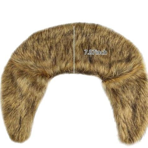 Men's Viking-inspired shoulder cape made of dense faux fur with leather trim and decorative brooch Chichicherry