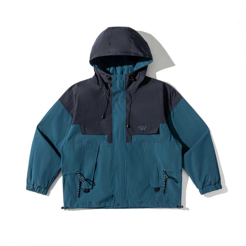 Unisex Loose-Fitting Utility Field Jacket with Hood, Drawstring and Flap Pockets Chichicherry