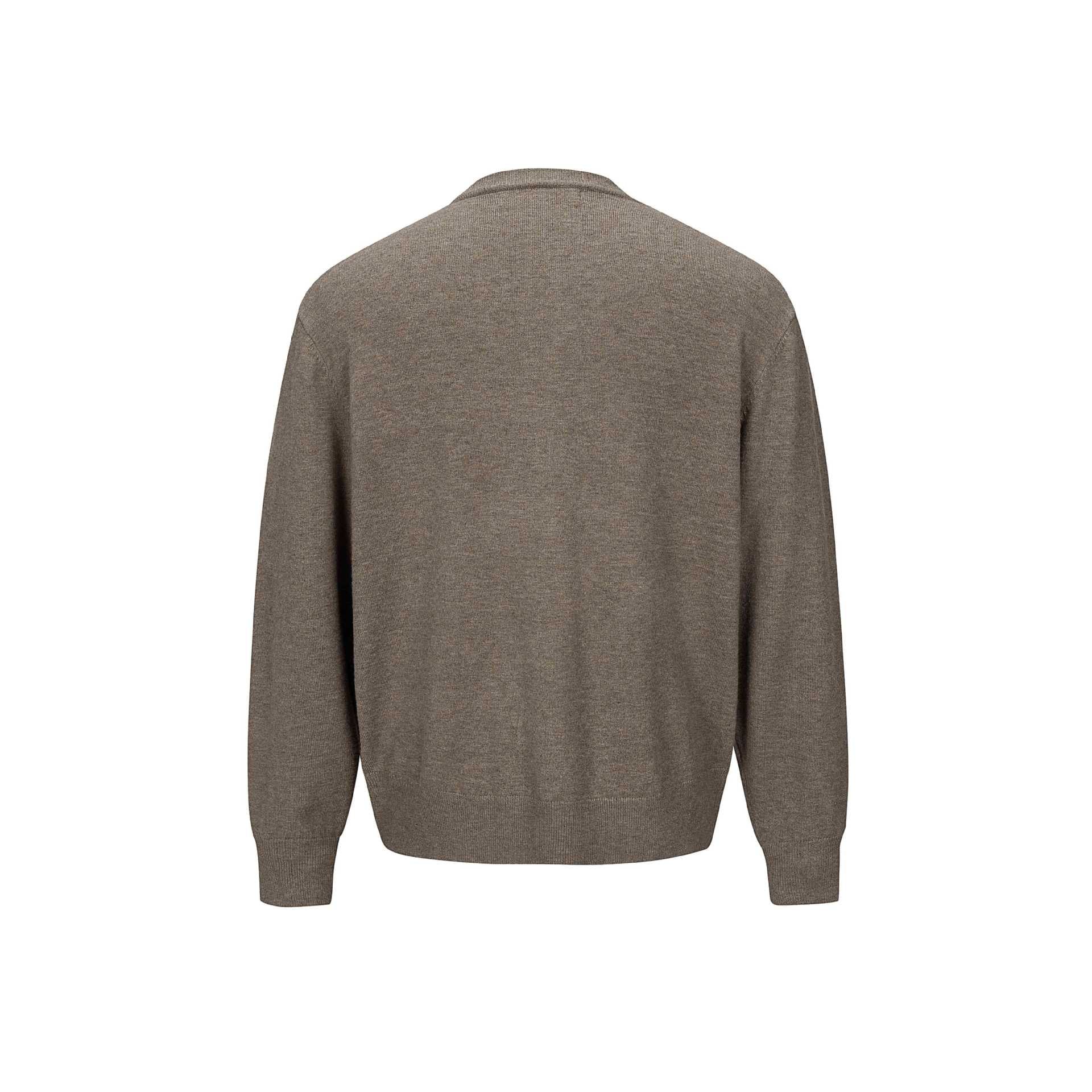 Men's fine knit cardigan with round neck, continuous button placket, and ribbed hem Chichicherry