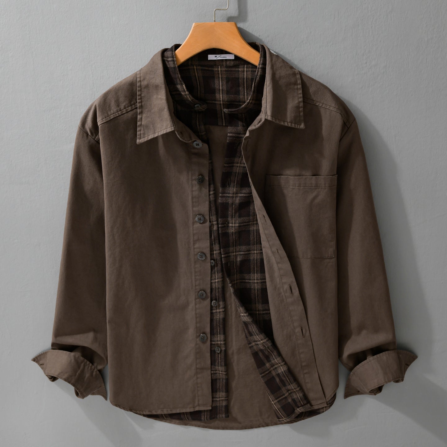 Men's Overshirt Jacket with Checked Thermal Lining Chichicherry