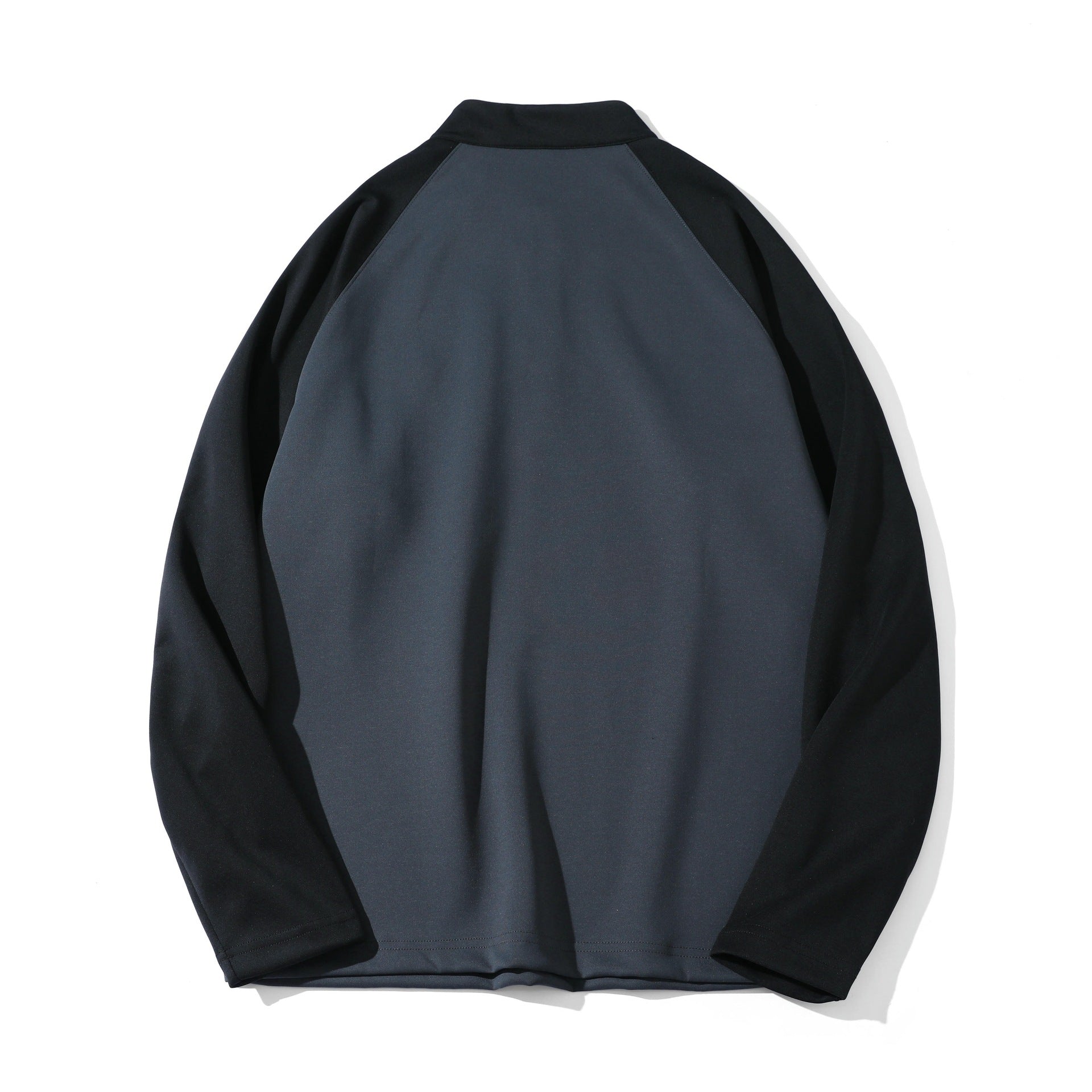 Unisex Functional Half-Zip Sweatshirt with Troyer Collar, Raglan Sleeves, and Minimalist Embroidery Chichicherry