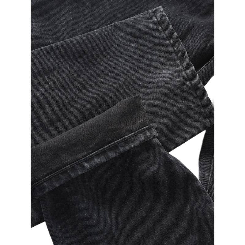 Herren Tapered Relaxed Denim-Jeans mit hoher Bundhöhe und cleaner Used-Optik Chichicherry