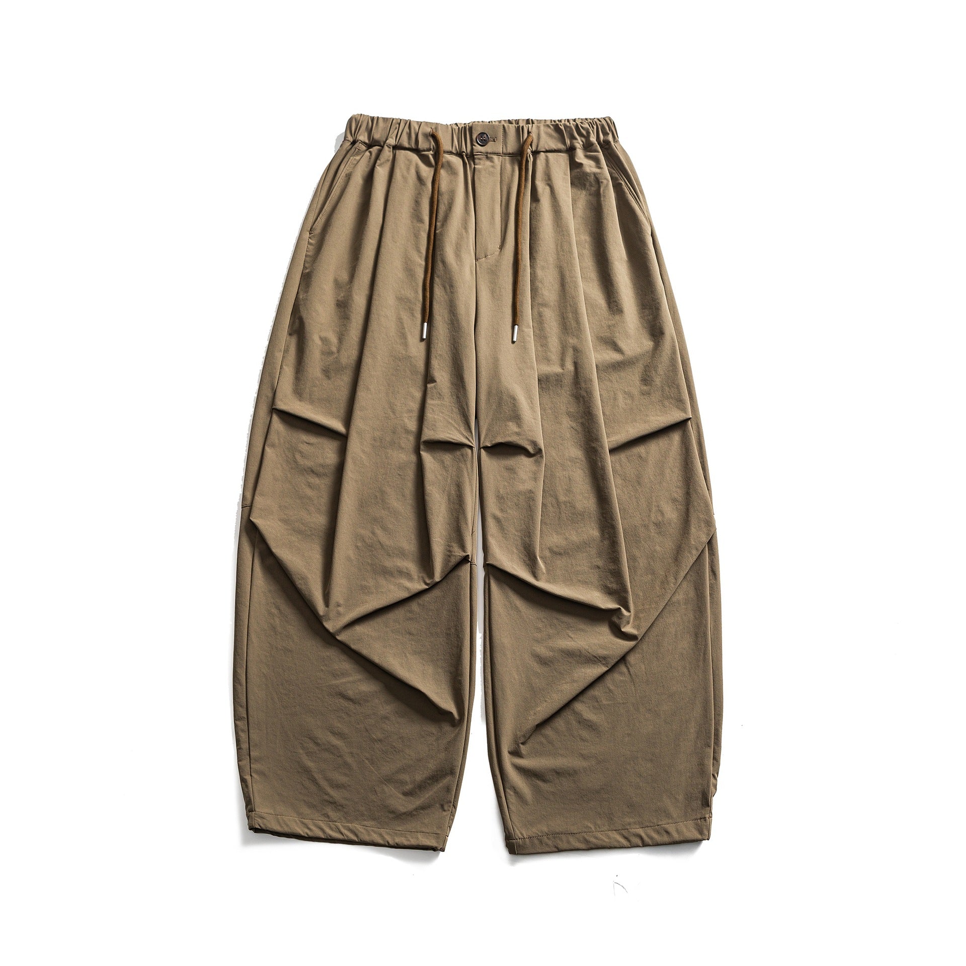 Women's Wide Cropped Cargo Culotte with Drawstring Waist and Pleat Detail