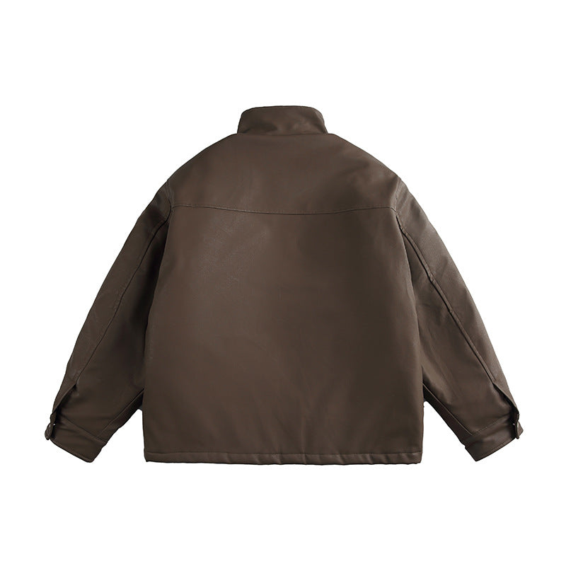 Men's Boxy-padded Utility blazer with high stand-up collar and patch pockets Chichicherry