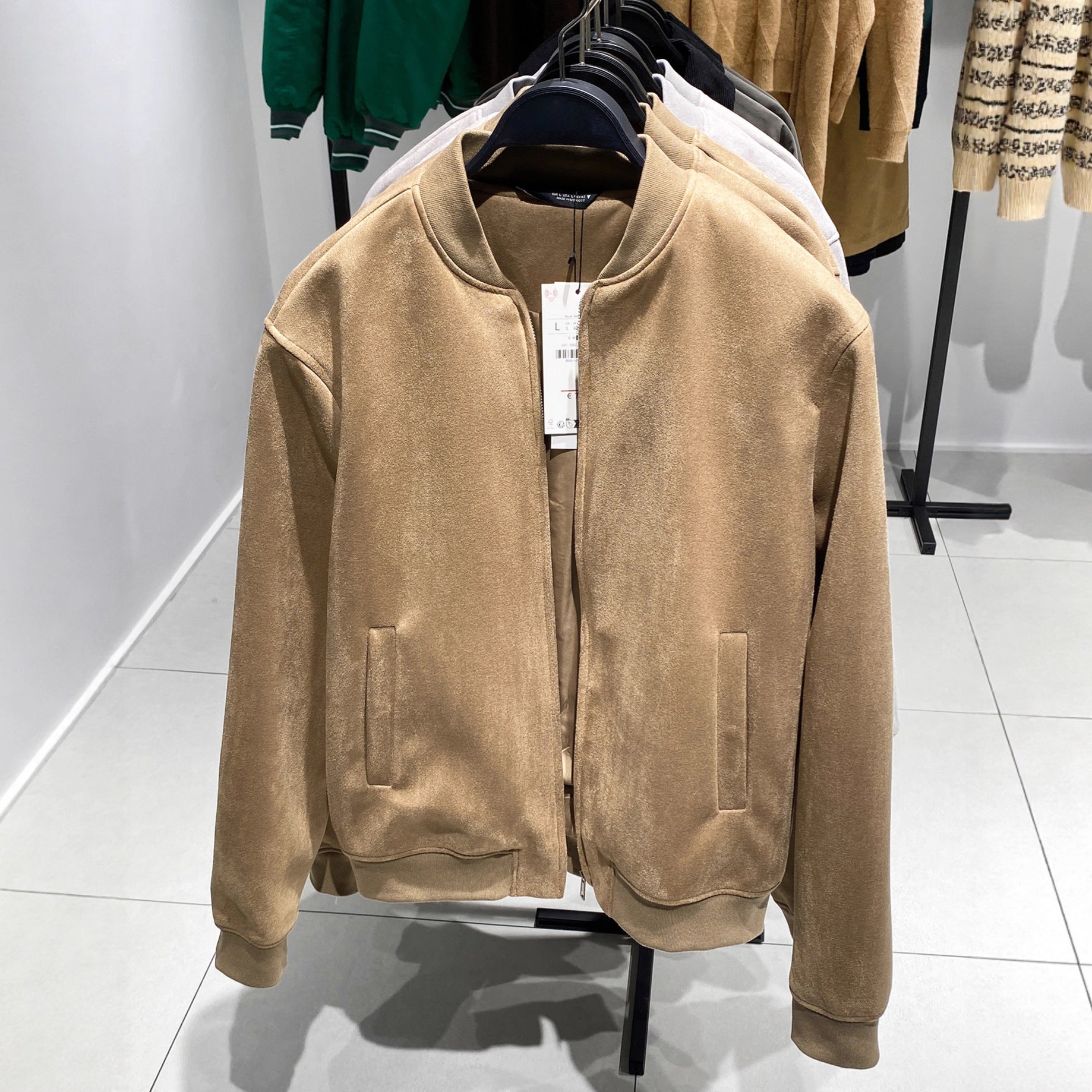 Men's suede bomber jacket with fine structure Chichicherry
