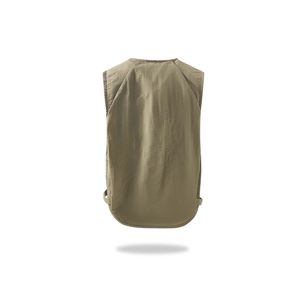 Men's Ultralight Multifunctional Photographer Utility Vest with Mesh Back and Front Snap Fastener Chichicherry