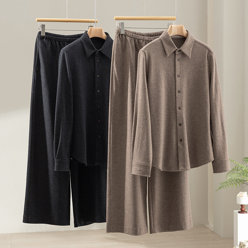 Women's Relaxed-Fit Wide-Leg Pants made of soft stretch jersey with a high comfort waistband Chichicherry