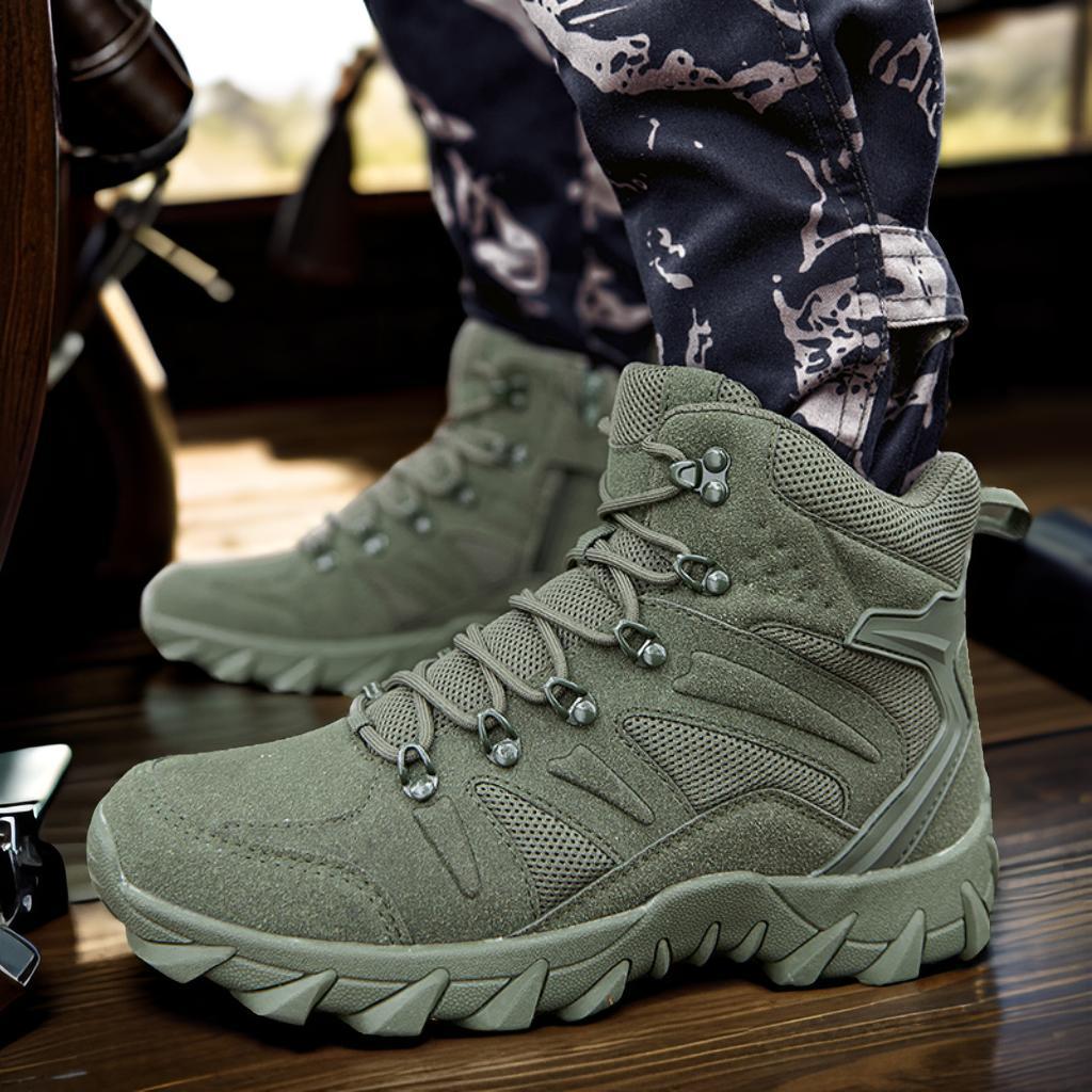 Men's Ankle Tactical Outdoor Boot with Cordura Reinforcement and Shock-Absorbing Multi-Zone Grip Sole Chichicherry