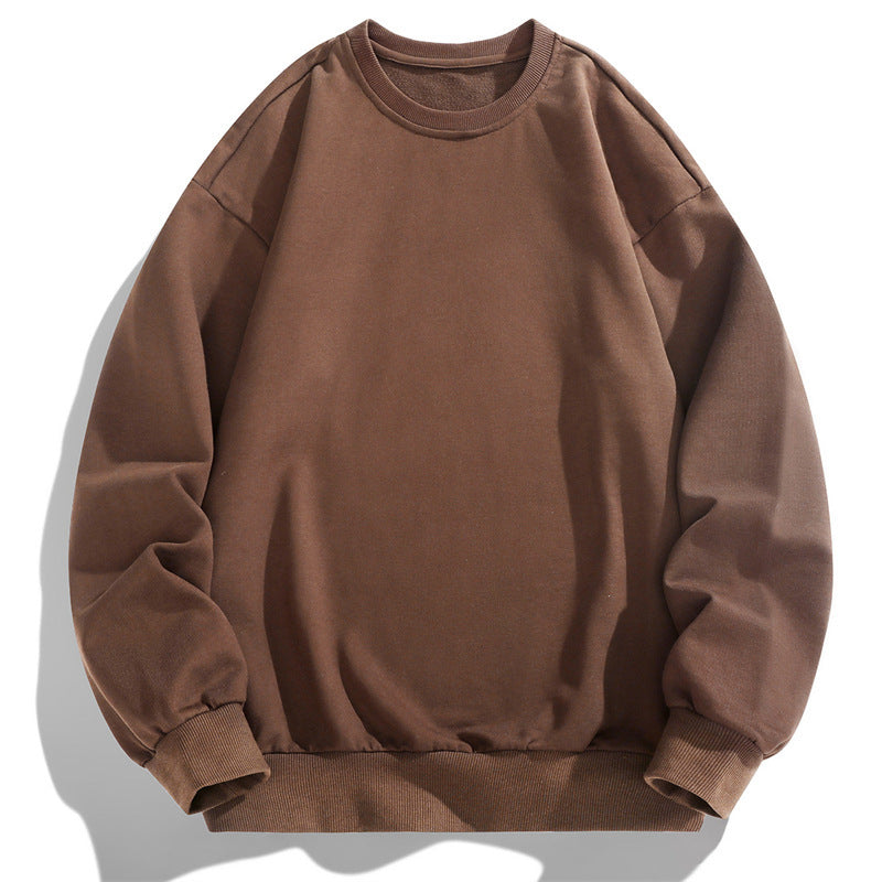 Men's Oversize Crew Neck Sweatshirt with Ribbed Cuffs and Dropped Shoulder Cut Chichicherry