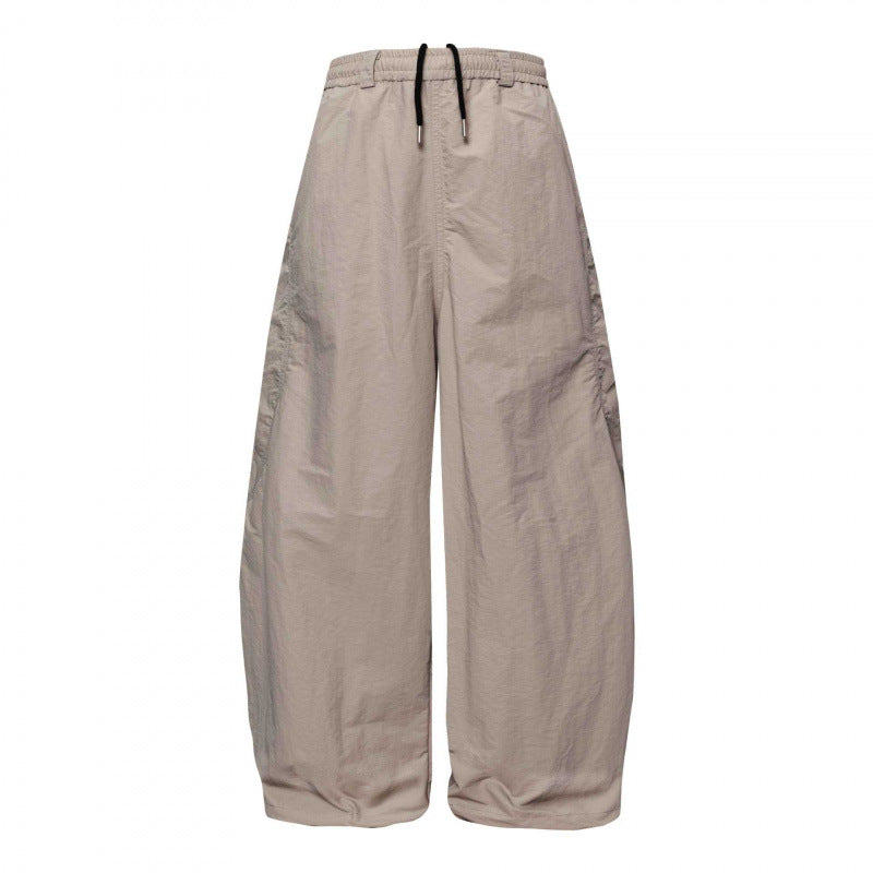 Women Wide-Cut Harem Pants with Elastic Waistband, Drawstring and Balloon Legs Chichicherry