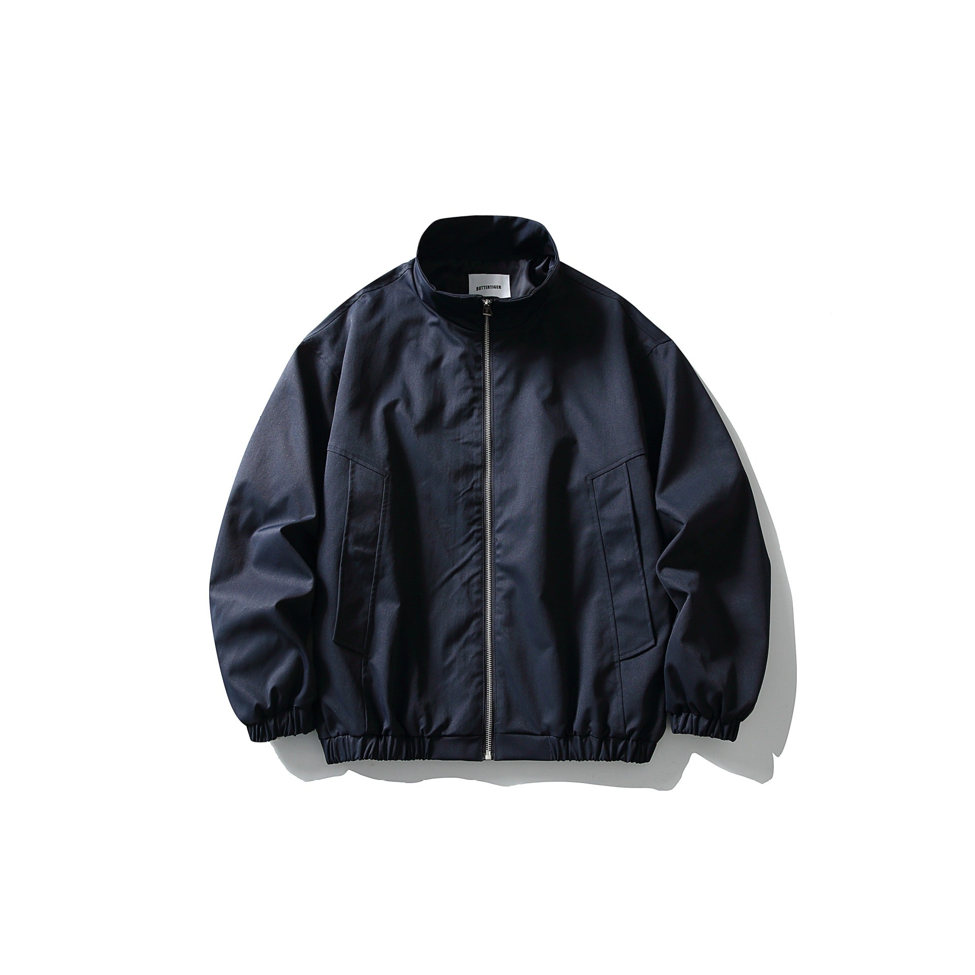 Men's Tech Bomber Jacket in Workwear Style with High Stand-Up Collar and Elastic Hem Chichicherry