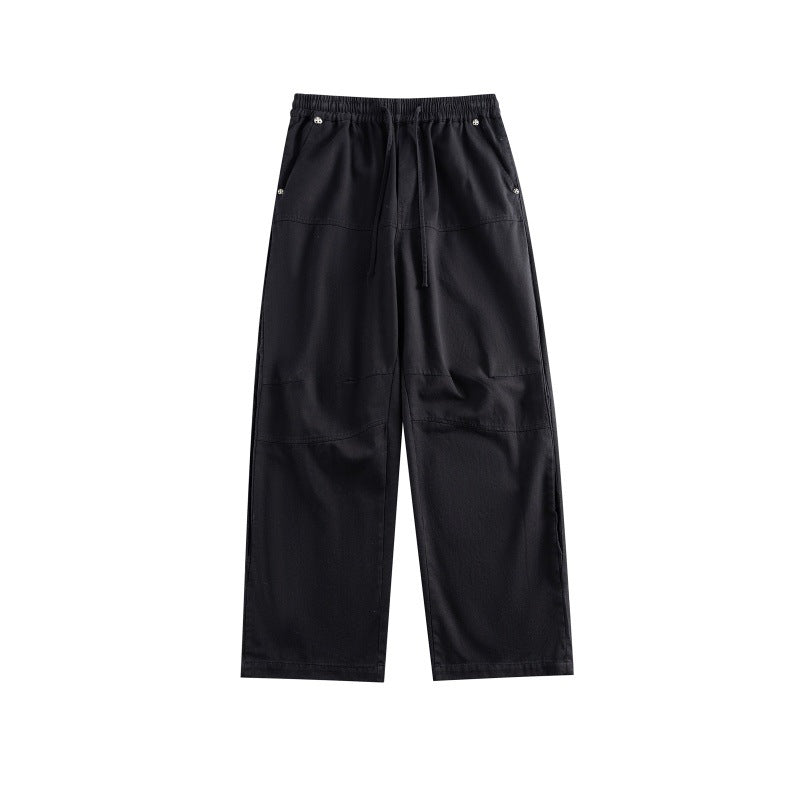 Women's wide culotte pants in utility style with elastic waistband, drawstring, and patch pockets
