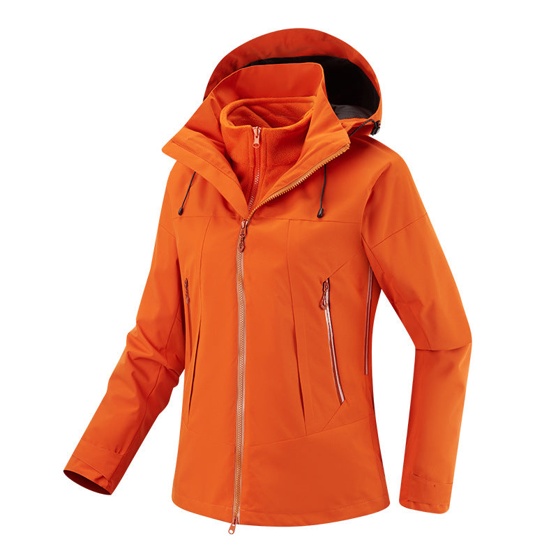 Women's two-layer softshell jacket with removable fleece inner jacket and adjustable hood Chichicherry