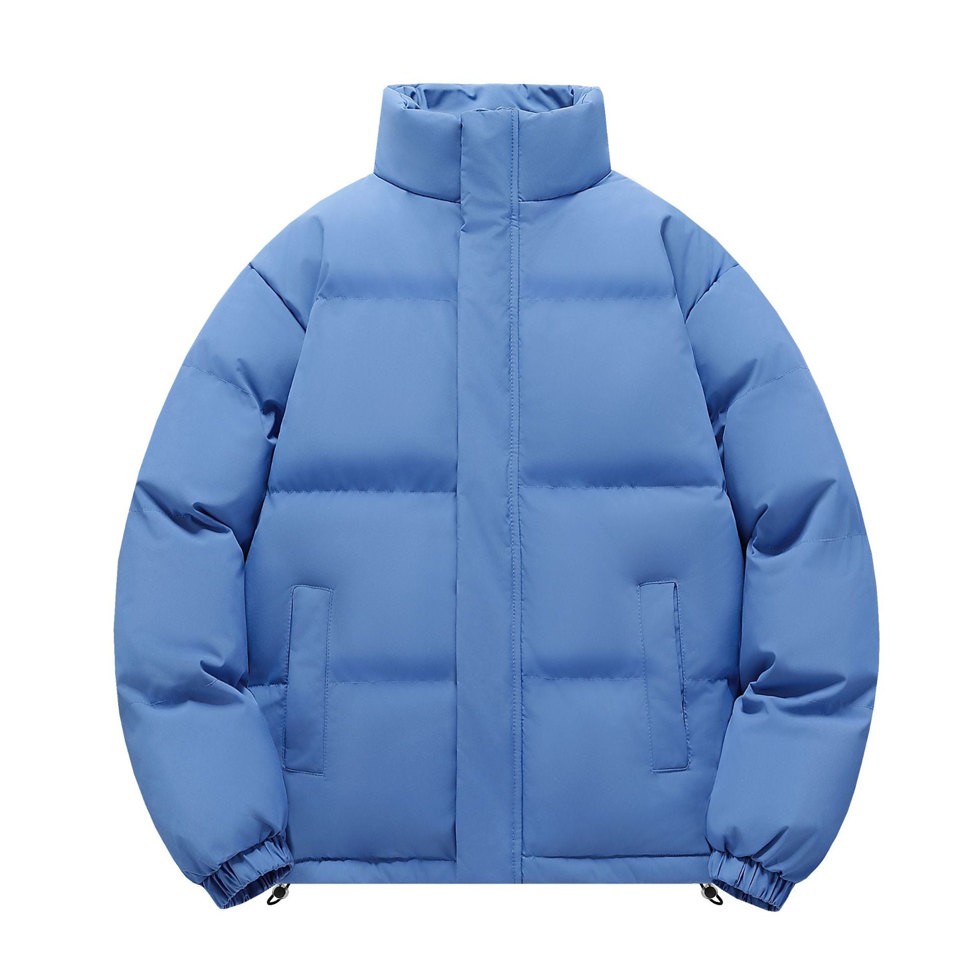 Men's short cut heavily padded quilted jacket with high stand-up collar and drawstring hem Chichicherry
