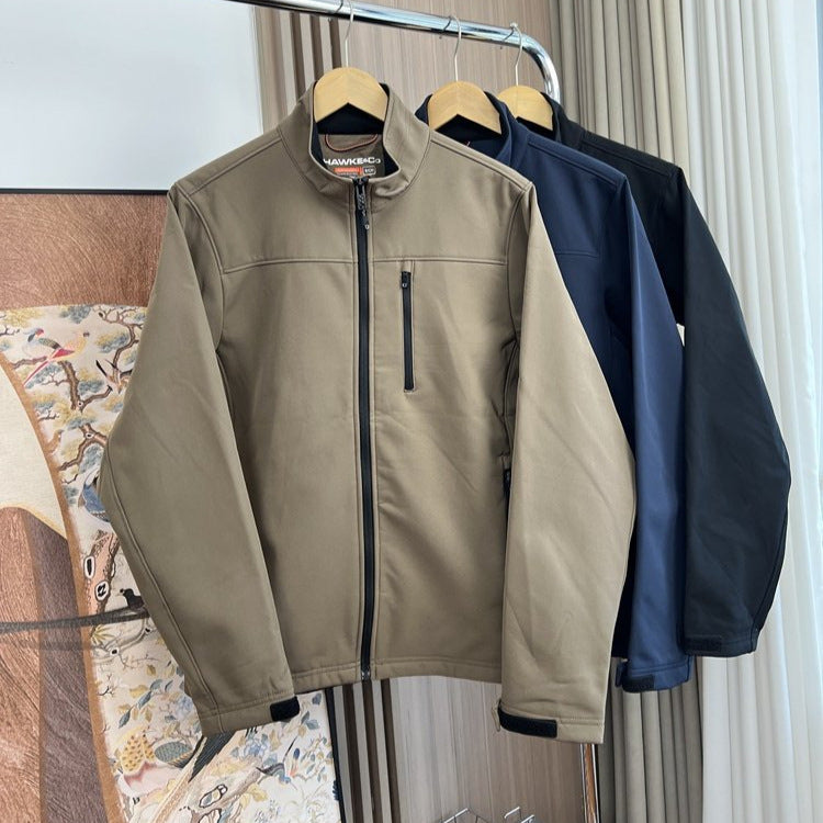 Men's softshell jacket with stand-up collar, water-repellent function and zippered pockets Chichicherry