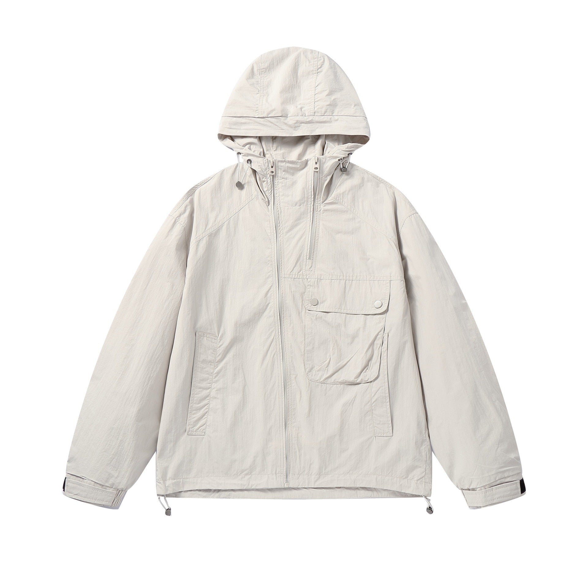 Unisex Lightweight Technical Hoodie in Boxy Cut with Utility Pockets Chichicherry