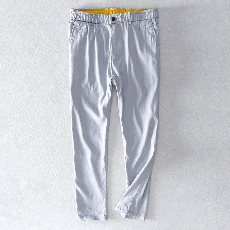 Men's cotton chinos with elastic waistband and tapered fit Chichicherry