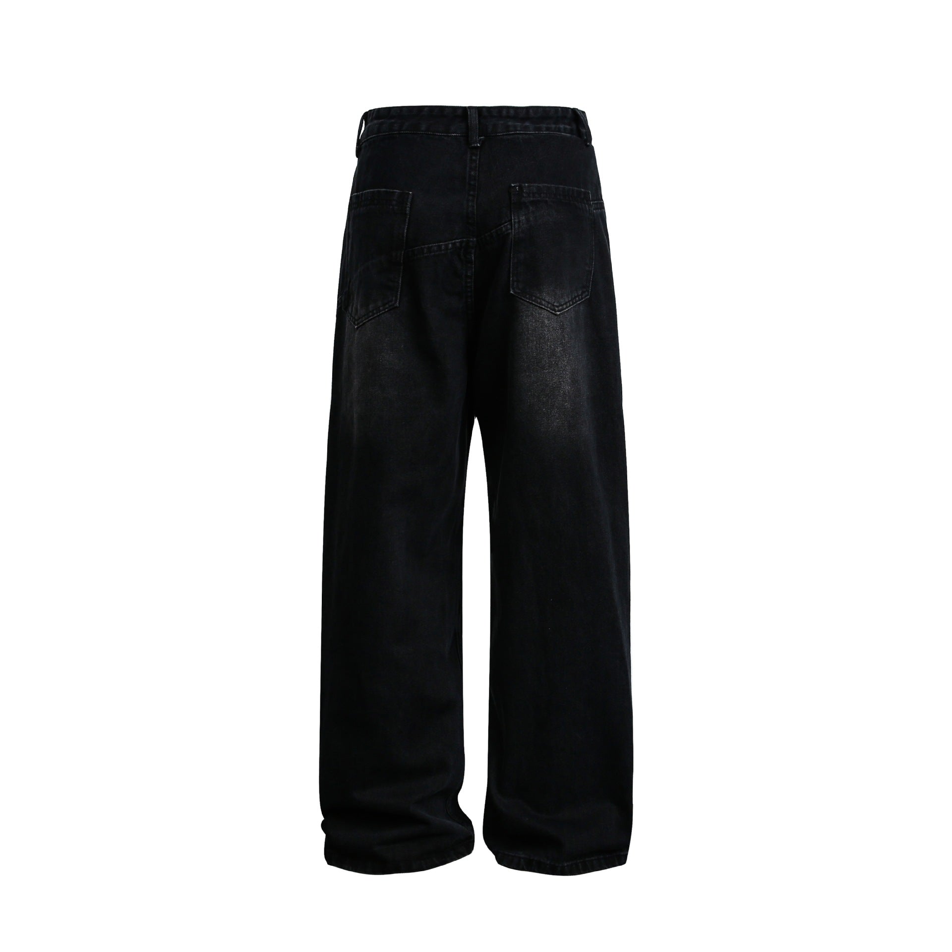 Women's Wide High-Waist Jeans in Carpenter Style with Patch Front Pockets Chichicherry