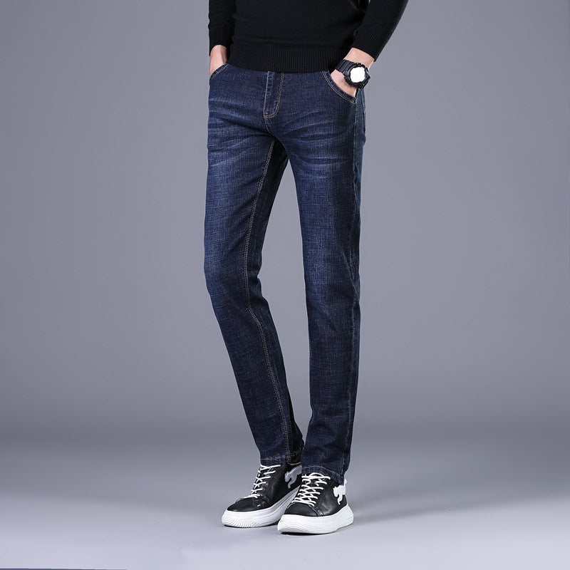 Women Elastic Slim-Straight Jeans with High Comfort Waistband Chichicherry
