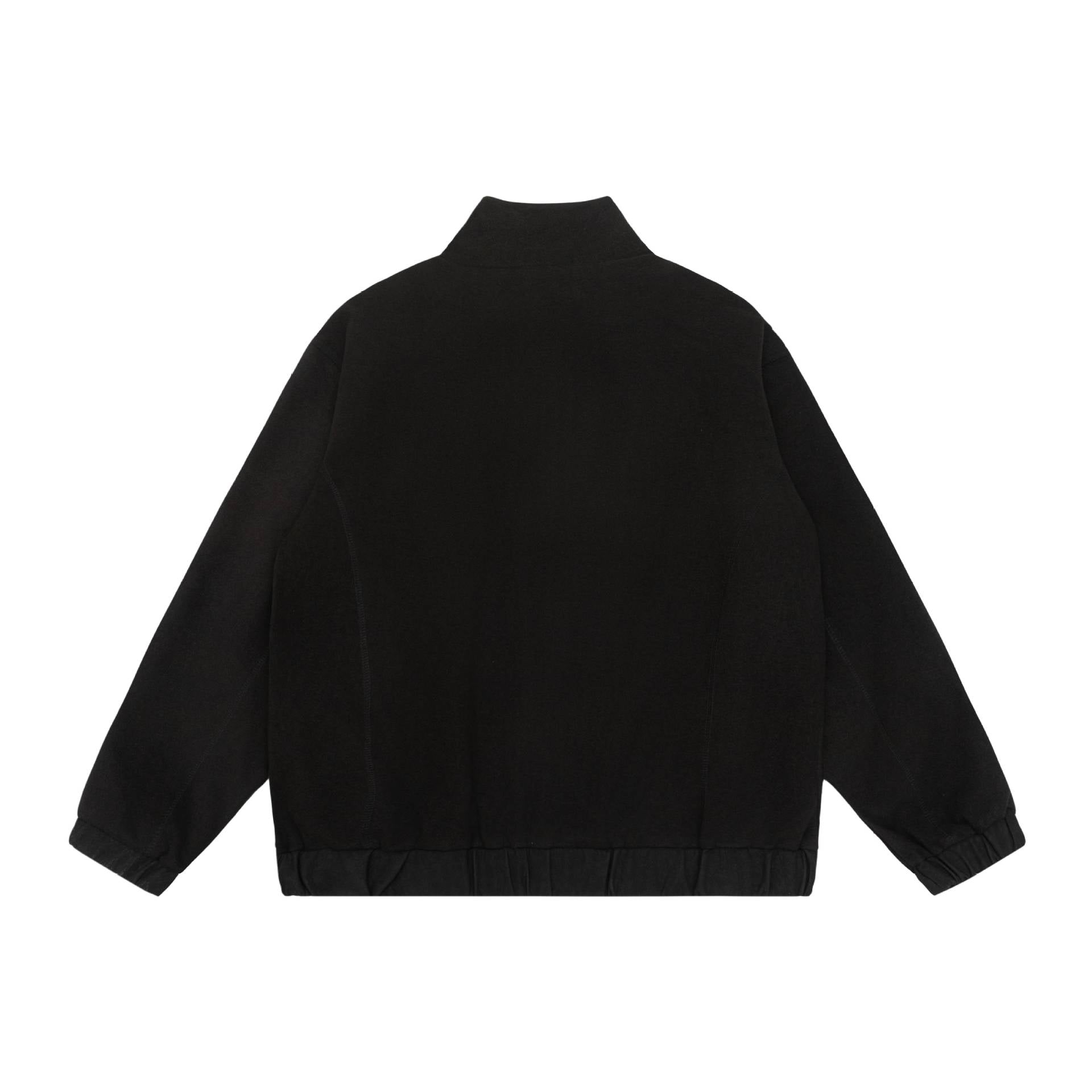 Unisex short jacket in boxy cut made of wool blend with funnel collar and zipper Chichicherry