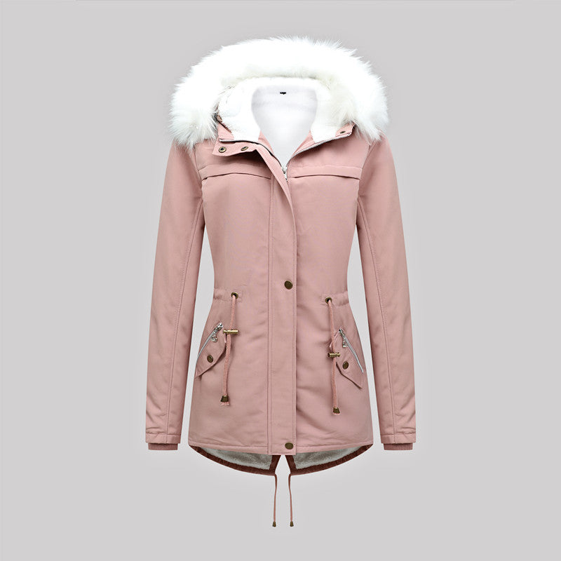 Women's Tailored Winter Parka with Thermofleece Lining and Detachable Faux Fur Hood Chichicherry