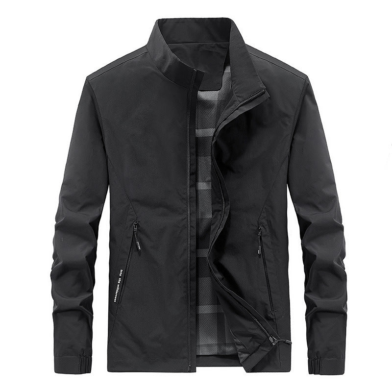 Men's lightweight water-repellent transitional jacket with stand-up collar and concealed zip pockets Chichicherry