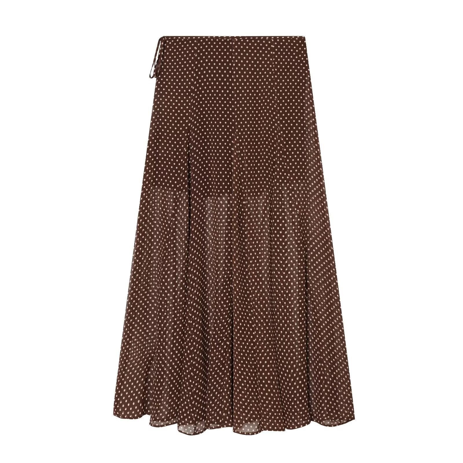 Women's wrap midi skirt made of flowing viscose look with polka dot print Chichicherry