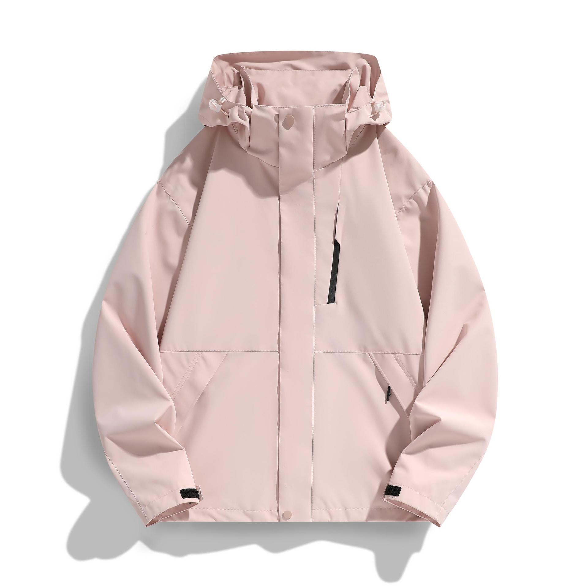 Women's Water-Repellent Hooded Transitional Jacket with Adjustable Hood, Concealed Front Placket and Multifunctional Pockets Chichicherry