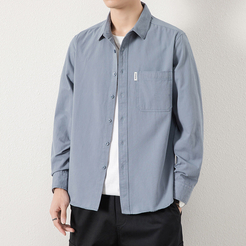 Men's Casual Utility Overshirt made of Canvas with Chest Pocket and Reinforced Seams Chichicherry