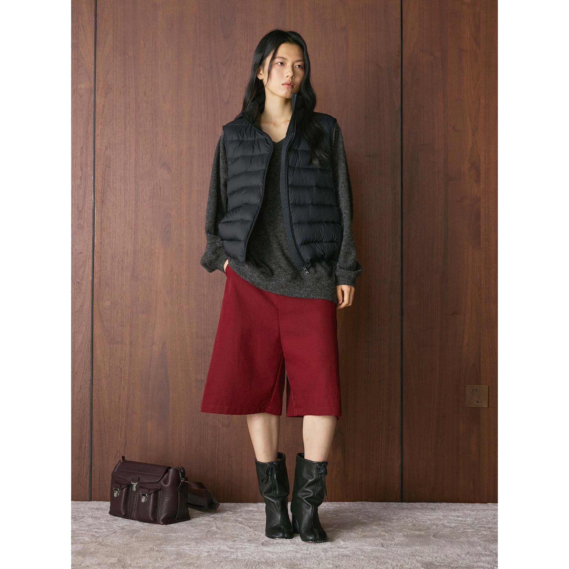 Women's V-neck Oversized Sweater in Mohair Look with Soft Fine Knit Chichicherry
