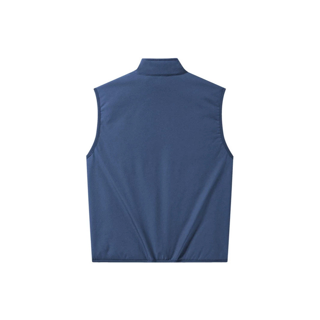 Men's Sherpa-lined softshell vest with stand-up collar and zippered pockets Chichicherry