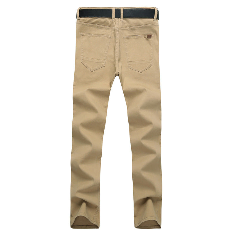 Men's Slim Fit Stretch Pants with Elastic Waistband and Straight Leg Chichicherry