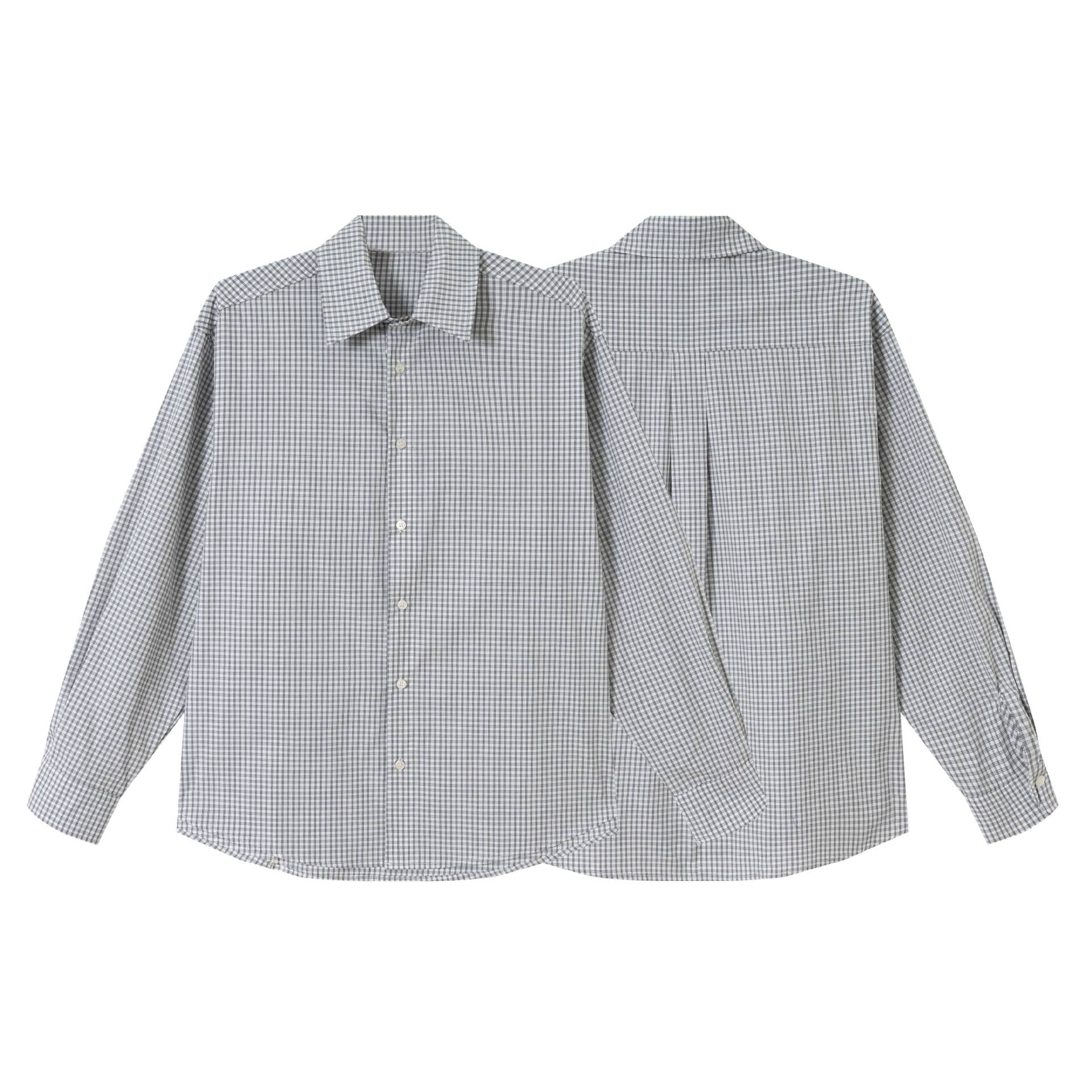 Men's Checked Relaxed-Fit Shirt with Kent Collar, Rounded Hem and Continuous Button Placket Chichicherry