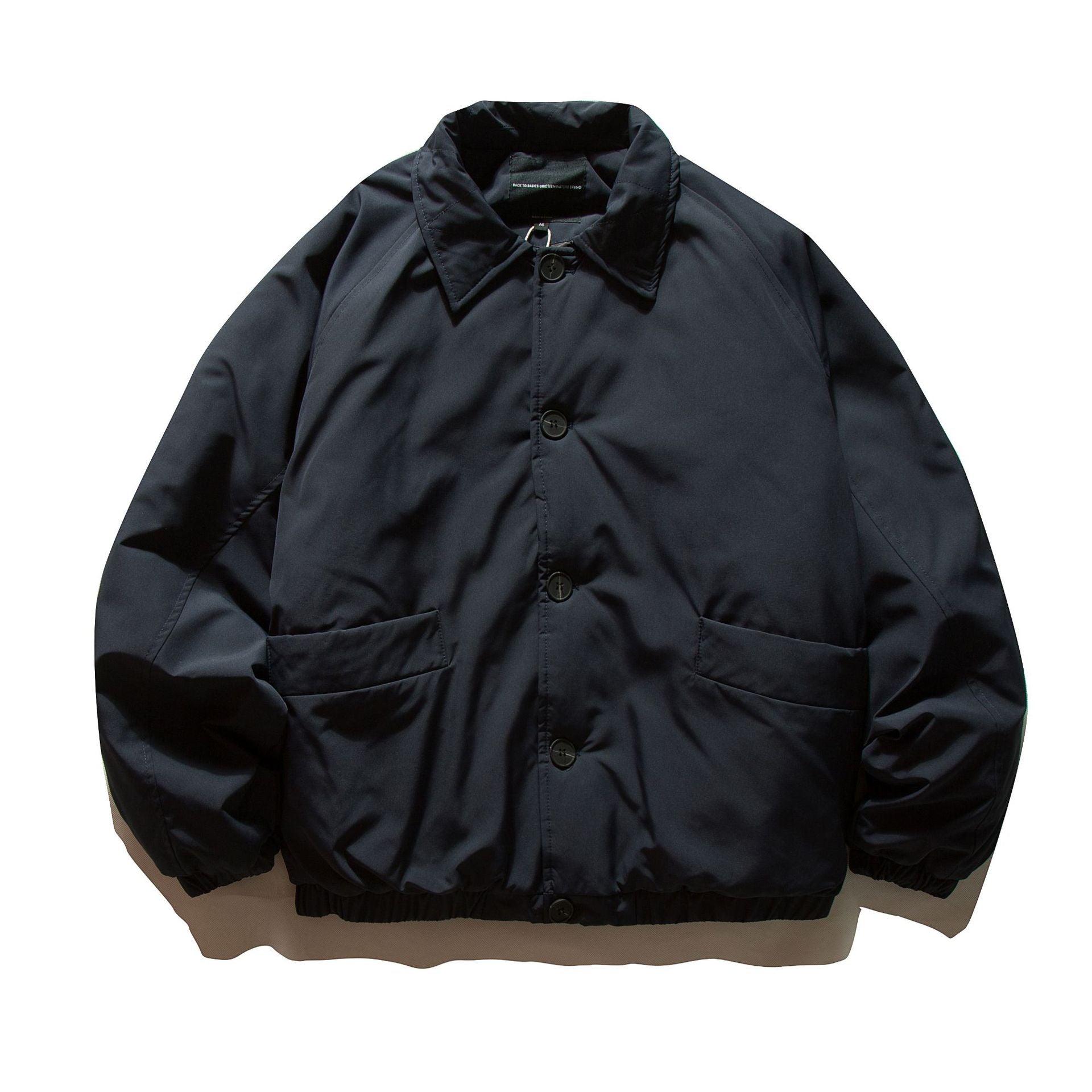 Men's short padded jacket with raglan sleeves, large flap pockets, and elastic hem Chichicherry