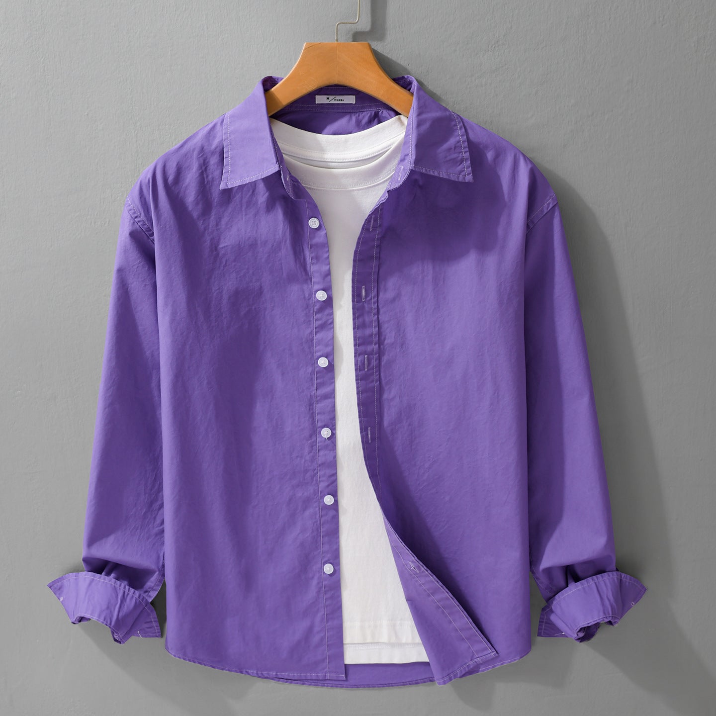 Men's Casual Layering Shirt with Integrated T-Shirt Insert Chichicherry
