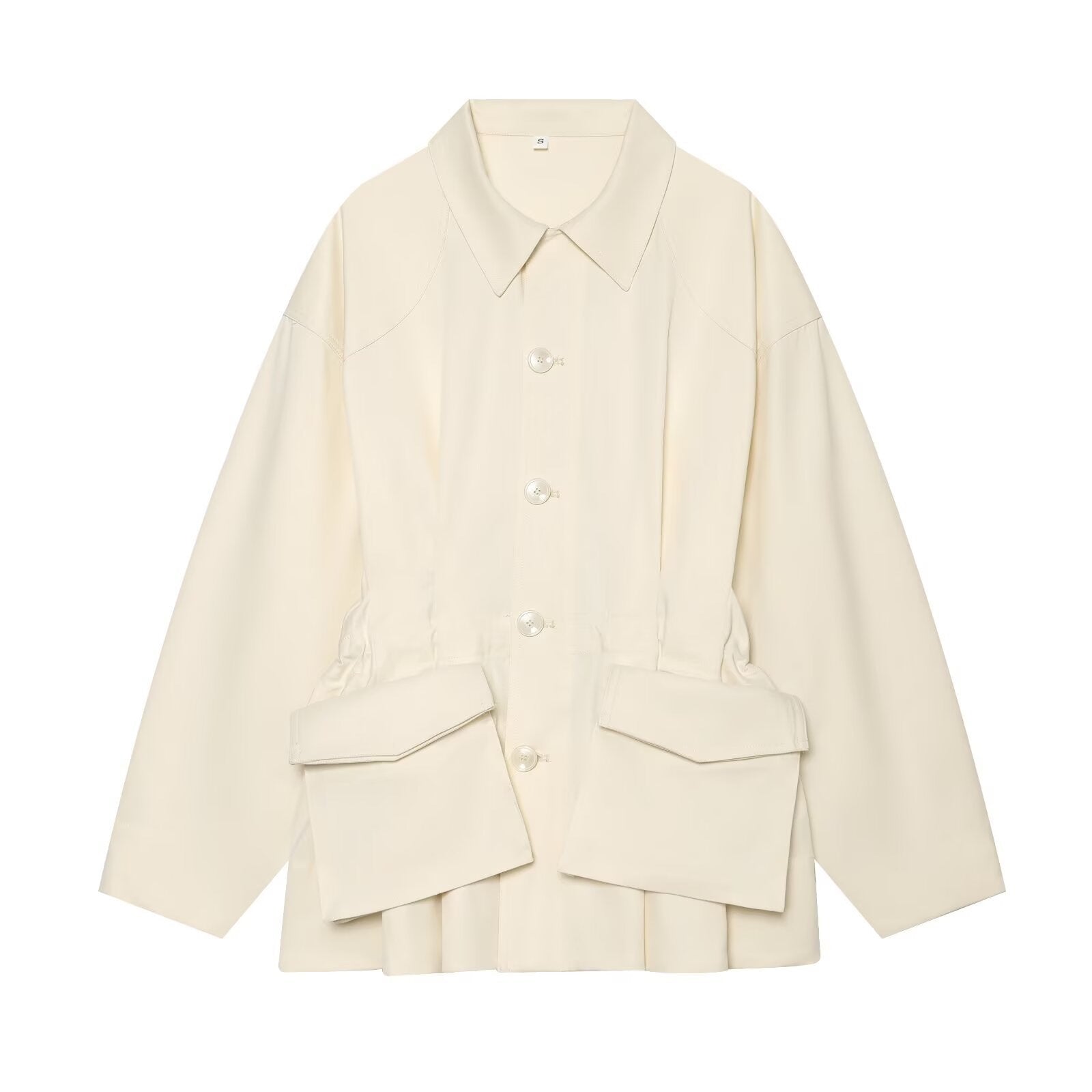 Women's Boxy Short Jacket in Utility Look with Oversized Flap Pockets Chichicherry
