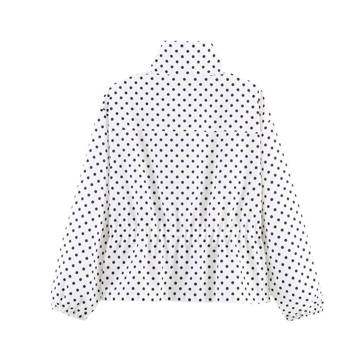 Women Lightweight Quilted Blouson Jacket with Stand-Up Collar and Elastic Cuffs Chichicherry