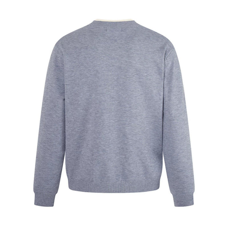 Men's fine-knit pullover with V-slit collar and ribbed finish Chichicherry